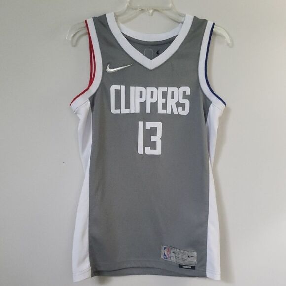 Nike X NBA LA Clippers Jersey Red Blue Trim Paul George 13 Swingman - Picture 1 of 5